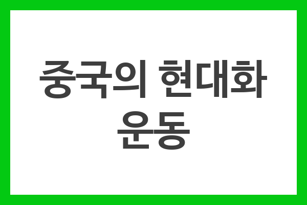 중국의 현대화 운동