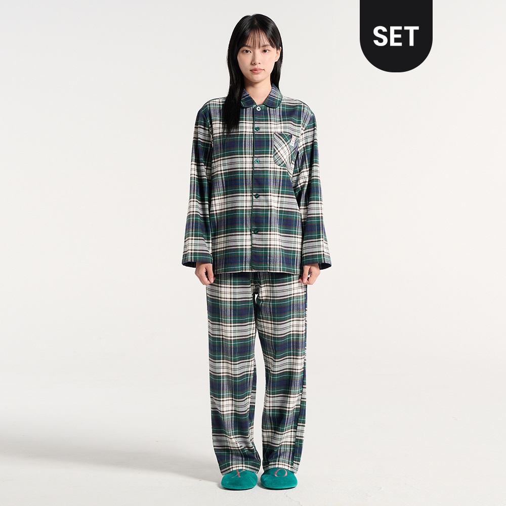 [네이버단독][CHOI] 체크 파자마 세트 솔직 사용 후기, 침대 위 패션의 정석