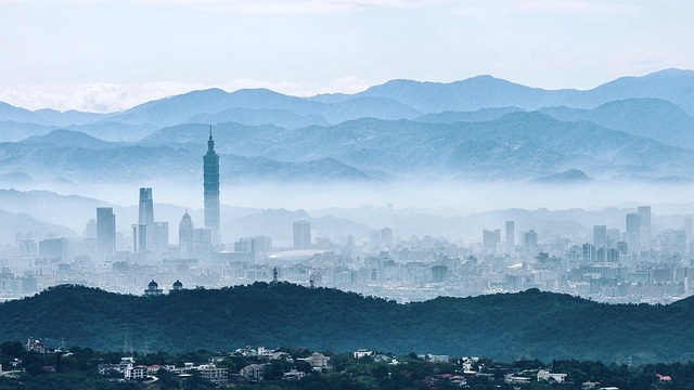 대만 해협의 보안 상황을 나타낸 지도